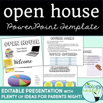 Preview of Open House Back to School Night Presentation Template