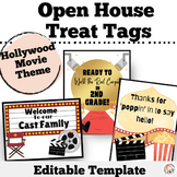 Open House Treat Tags Hollywood Movie Theme | Editable BOY
