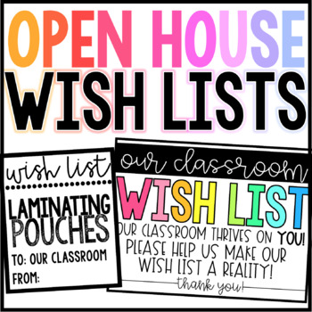 Classroom Wish List - PreKinders