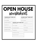Open House Worksheet