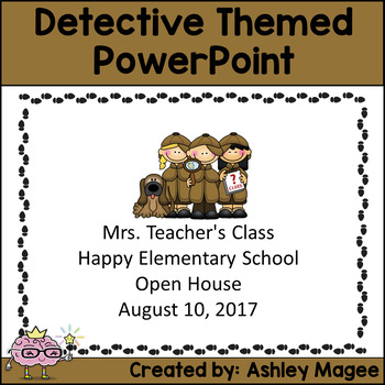 Preview of Open House Back to School Meet the Teacher PowerPoint Detective Kids