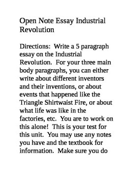 for and against essay industrial revolution