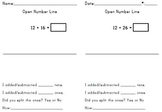 Open Number Line 2 digit #s