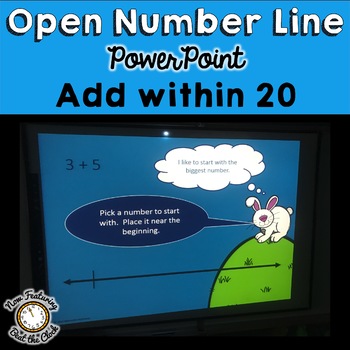 Preview of Open Number Line Addition: Instructional PowerPoint, Game, and Worksheet