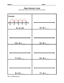 open number line worksheet by miss v s teaching resource tpt