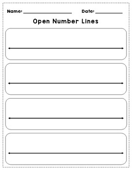 Open Number Lines by Tiffany Williams Teachers Pay Teachers
