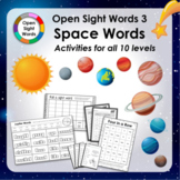 Open Sight Words 3 - Space Words - for PM Readers - Activi