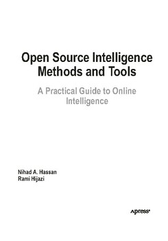Preview of Open Source Intelligence Methods and Tools: A Practical Guide to Online Intellig
