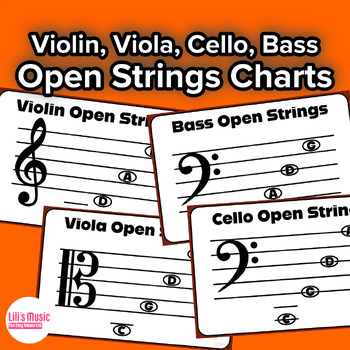 Preview of Open Strings Notes on Staff Bundle (violin, viola, cello, bass)