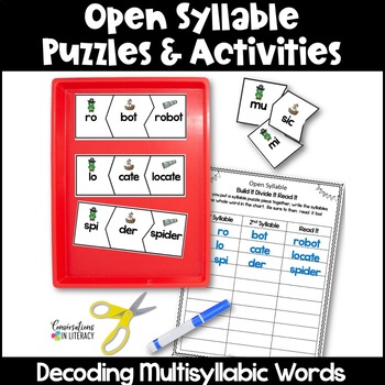 Preview of Open Syllable Decoding Multisyllabic Words Activities