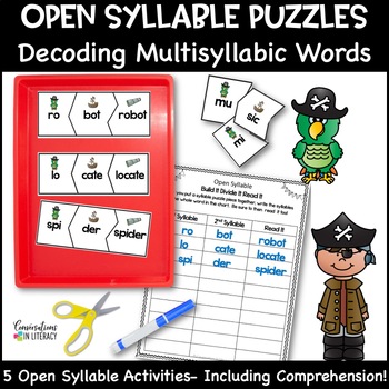 Preview of Open Syllable Decoding Multisyllabic Words Activities