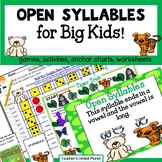 Open Syllable Multisyllabic OG & SOR Games/ Worksheets/ Ac