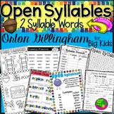 Open Syllable Two Syllable Words- Orton Gillingham
