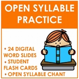 Open Syllable Words Digital Slides with Flash Cards