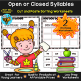 OPEN SYLLABLE AND CLOSED SYLLABLE SORTING ACTIVITIES | CUT