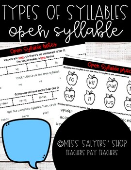 Preview of Open Syllables
