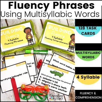 Preview of Multisyllabic Words Activities 4th 5th Grade Fluency Phrasing Scooping Centers