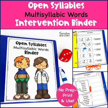 Preview of Open Two Syllables Division Decoding Multisyllabic Words Worksheets Strategies