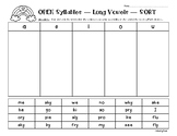 Open Syllables -  Long Vowel Sort - Sorting Worksheet