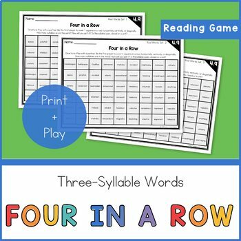 Syllable Division 3 Syllable Words | OG inspired Reading Games | Print ...