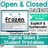 Open Syllables V/CV Closed Syllables VC/V | Structured Lit