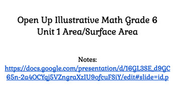 Preview of Open Up Illustrative Math 6th Grade Unit 1 Area/Surface Area 