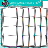 Open Writing Journal Clipart: 25 Blank School Note-Taking 