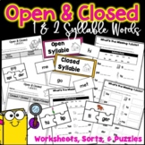 Open and Closed Syllables Introduction Orton Gillingham Companion