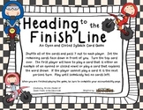 Open and Closed Syllable- Heading to the Finish Line Card Game