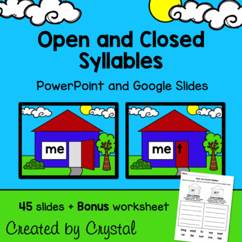 Preview of Open and Closed Syllable Houses - OG - Google and PPT