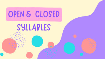 Preview of Open and Closed Syllable Mini Lesson | Google Slides | Open Syllables | Visual