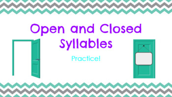 Preview of Open and Closed Syllable Practice | Syllable Slides | Short and Long Vowel Sound