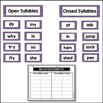syllables sorts elementary