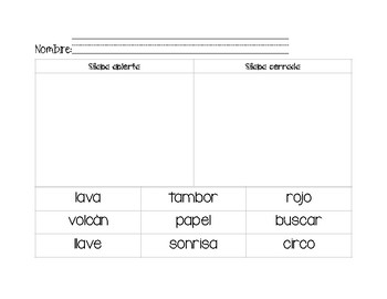 Open and closed syllables in spanish TPT