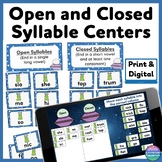 Open and Closed Syllable Sorts and Word Building Activity Centers
