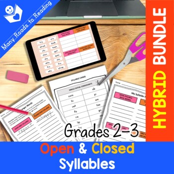 Preview of Open and Closed Syllables DIGITAL and PRINTABLE Grades 2-3