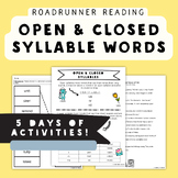 Open and Closed Syllables Fluency Passage Reading & Spelli
