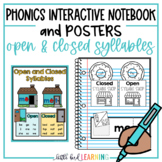 Open and Closed Syllables Interactive Notebook Activities 