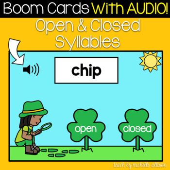 Preview of Open and Closed Syllables | Phonics Boom Cards
