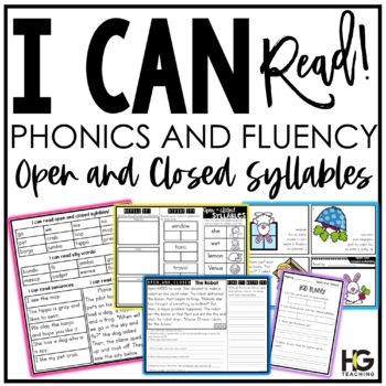 Preview of Open and Closed Syllables | Phonics and Reading Comprehension | I Can Read