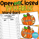 Open and Closed Syllables Sort