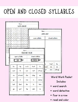 Preview of Open and Closed Syllables Packet | UFLI Foundations Aligned Lesson 66