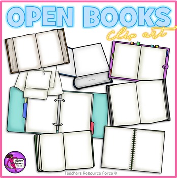 Preview of Open Books and Folders clip art
