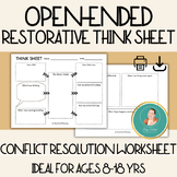 Open-ended Restorative Think Sheet, Behavior Reflection, A