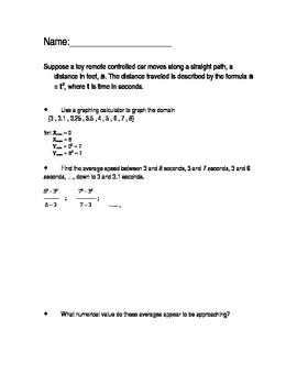 Preview of Open-ended questions algebra limits/tangent slopes