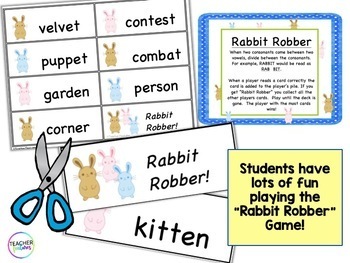 Syllable Types Games and Syllable Division Rules (Part 2) by Teacher
