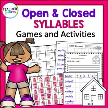 Preview of OPEN CLOSED SYLLABLE TYPE Literacy Game Sorts SYLLABLE DIVISION Orton Gillingham