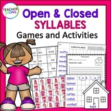6 SYLLABLE TYPES Games OPEN and CLOSED Activities (Part 1)