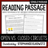 Open vs. Closed Circuits Reading Passage | Printable & Digital