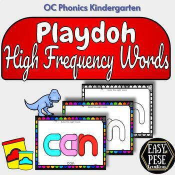 Preview of OpenCourt High-Frequency Words - Kindergarten {PlayDoh Mats}